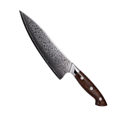 Premium Damast Chefmesser Eisenholz damastop.shop - Damastshop