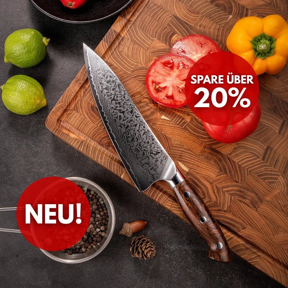 Premium Damast Chefmesser Eisenholz damastop.shop - Damastshop