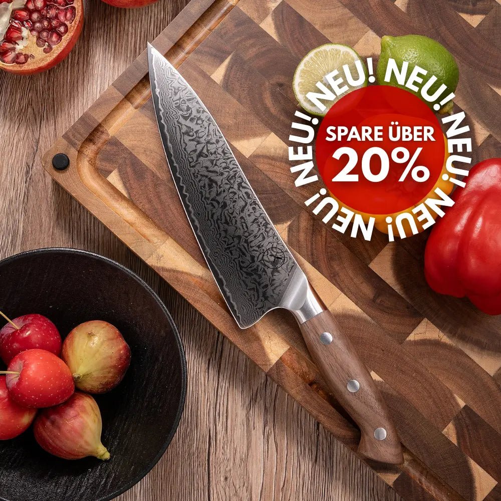 Premium Damast Chefmesser Walnuss damastop.shop - Damastshop
