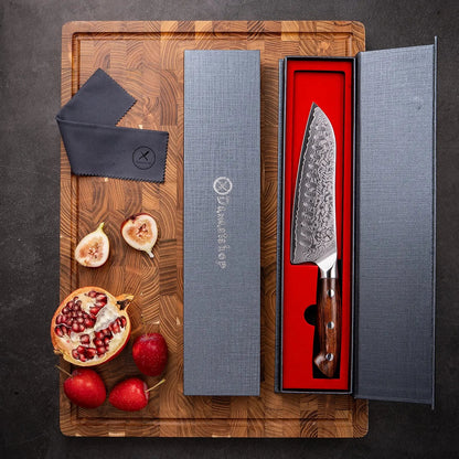 Premium Damast Santoku Eisenholz damastop.shop - Damastshop