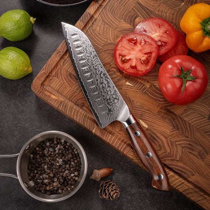 Premium Damast Santoku Eisenholz damastop.shop - Damastshop