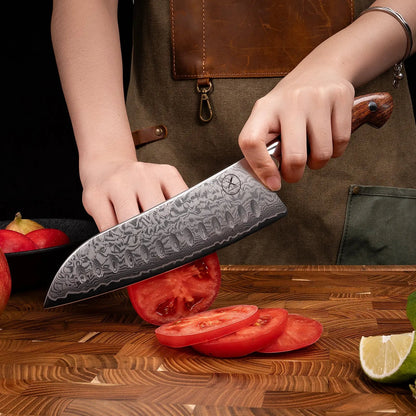 Premium Damast Santoku Eisenholz damastop.shop - Damastshop