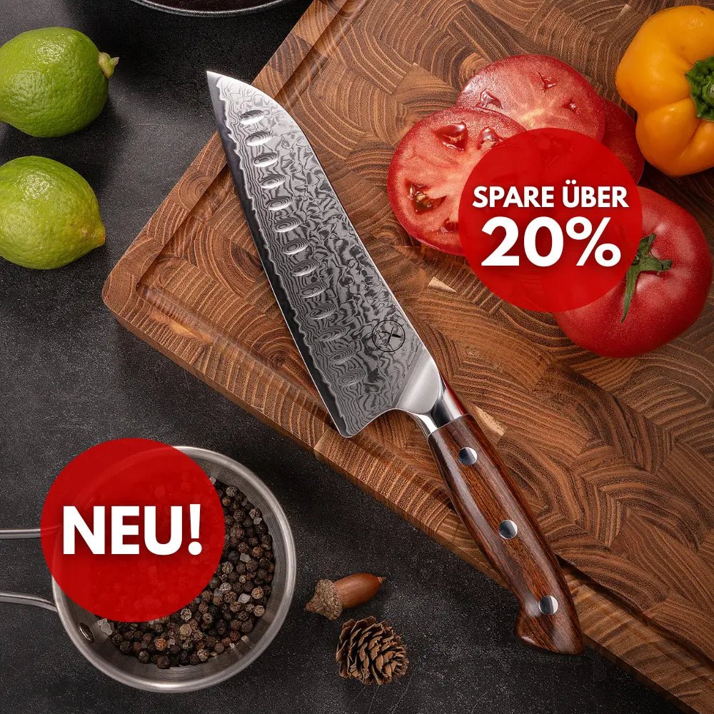 Premium Damast Santoku Eisenholz damastop.shop - Damastshop