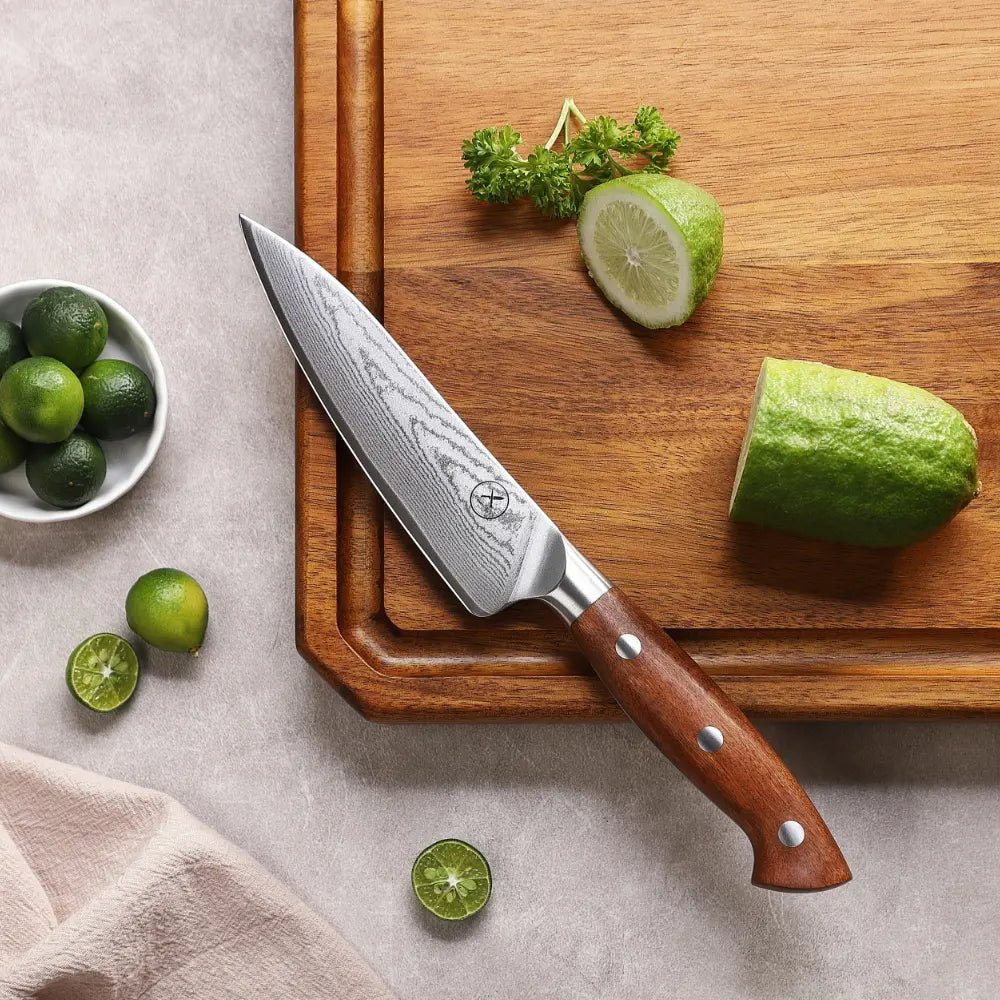 Premium Damast Universalmesser Red Wood damastop.shop - Damastshop