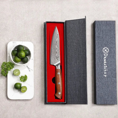 Premium Damast Universalmesser Red Wood damastop.shop - Damastshop