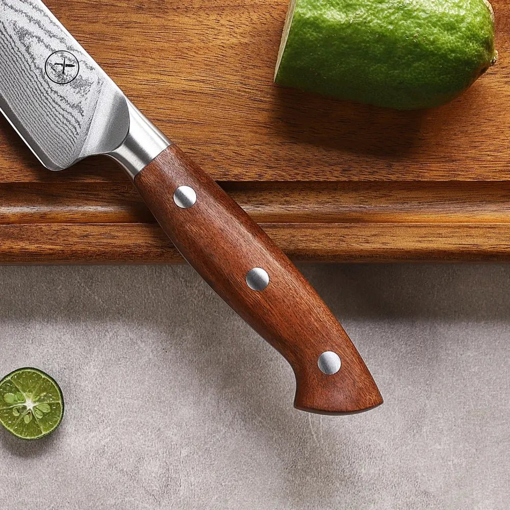 Premium Damast Universalmesser Red Wood damastop.shop - Damastshop