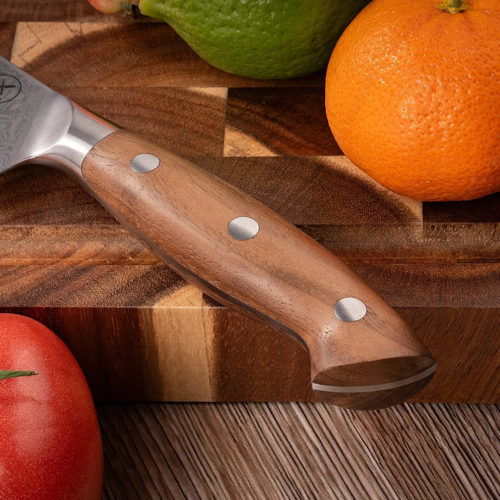 Premium Damast Universalmesser Walnuss damastop.shop - Damastshop